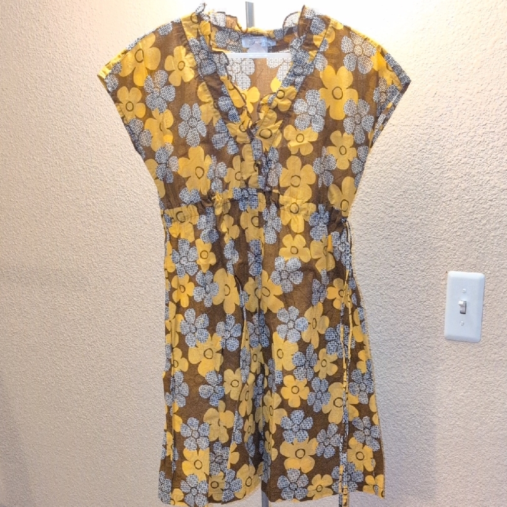Floral Brown and Yellow Dress
